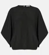 Fforme Tenley Draped Silk Top In Black