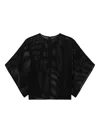 Fforme Tenley Draped Mesh Top In Schwarz
