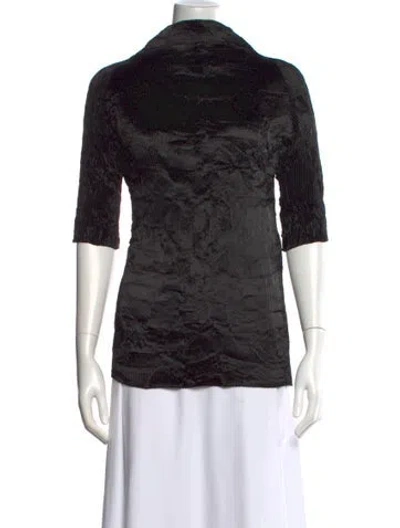 Pre-owned Fforme Three-quarter Sleeve Top In Black