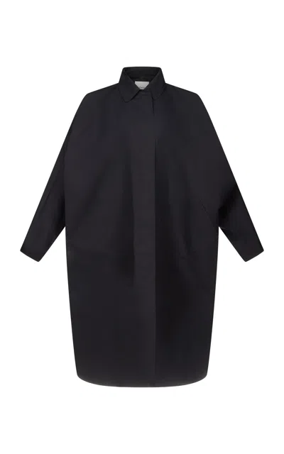 Fforme Vada Raglan Cotton-silk Sleeve Parka In Black