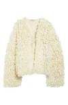 Fforme Van Fringed Wool-blend Jacket In Cream
