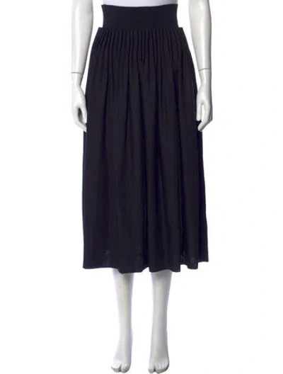 Pre-owned Fforme Virgin Wool Long Skirt In Blue