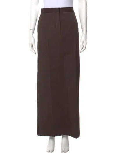 Pre-owned Fforme Virgin Wool Long Skirt In Brown