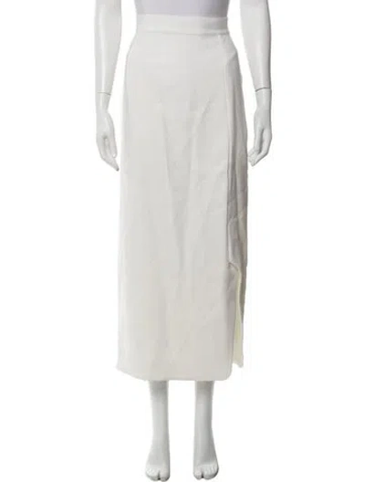 Pre-owned Fforme Virgin Wool Midi Length Skirt In White