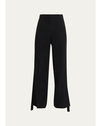 Fforme Virgin Wool Straight Pants In Black