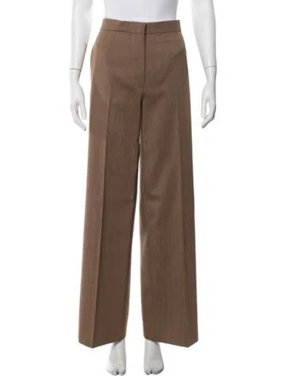 Pre-owned Fforme Virgin Wool Wide Leg Pants In Brown