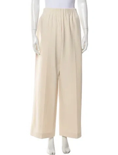 Pre-owned Fforme Virgin Wool Wide Leg Pants In Neutral