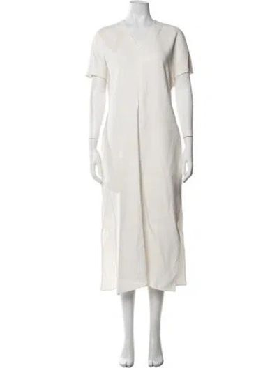Pre-owned Fforme V-neck Long Dress In Neutrals/white