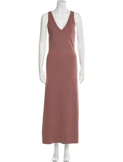 Pre-owned Fforme V-neck Long Dress In Pink