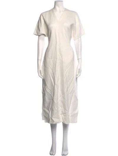 Pre-owned Fforme V-neck Midi Length Dress W/ Tags In Neutrals