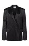Fforme Winslow Cotton-blend Double-breasted Tailored Jacket In Black