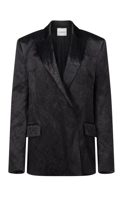 Fforme Winslow Cotton-blend Double-breasted Tailored Jacket In Black