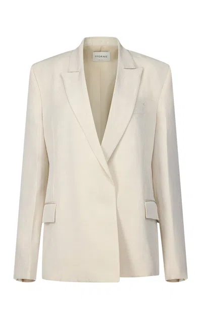 Fforme Winslow Double Breasted Tailored Jacket In Neutral
