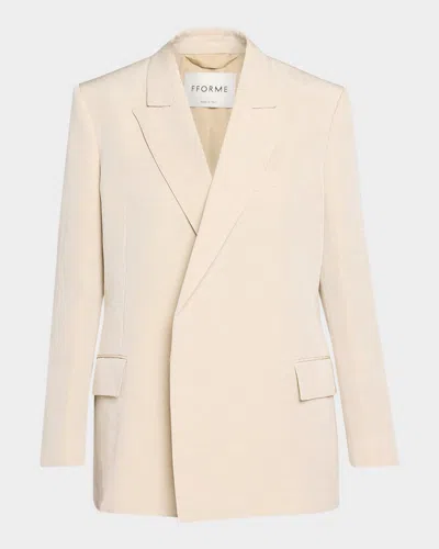Fforme Winslow Double-breasted Linen Jacket In Neutral
