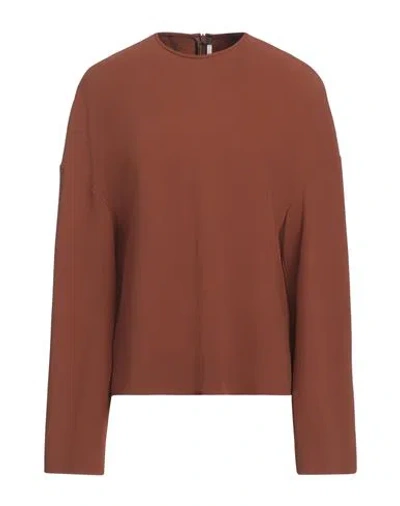 Fforme Woman Top Brown Size M Viscose, Acetate, Elastane