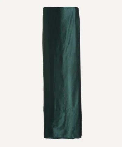 Fforme Women's Jovie Evergreen Satin Skirt In Green
