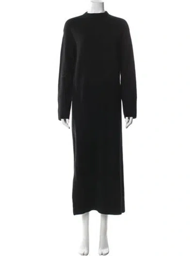 Pre-owned Fforme Wool Long Dress In Black