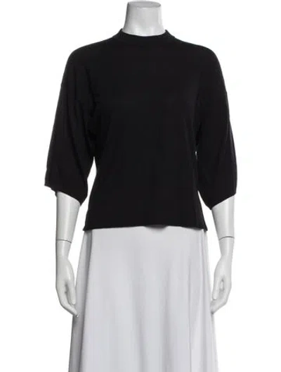 Pre-owned Fforme Wool Mock Neck Top In Black