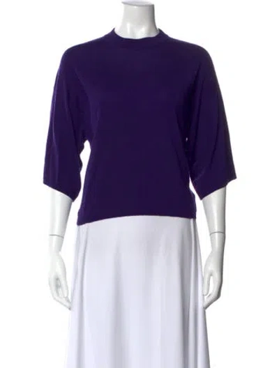 Pre-owned Fforme Wool Mock Neck Top In Purple