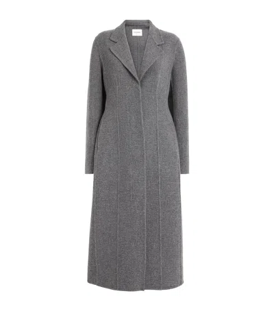 Fforme Wool Noah Longline Trench Coat In Grey