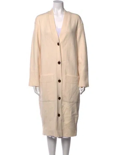 Pre-owned Fforme Wool V-neck Sweater In Neutral