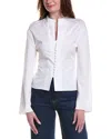 Fforme Yancy Cropped Tailcoat Jacket In White