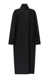 Fforme Yves Cocoon Wool Coat In Black