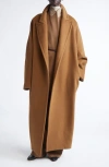 Fforme Yves Wool Blend Cocoon Coat In Brown