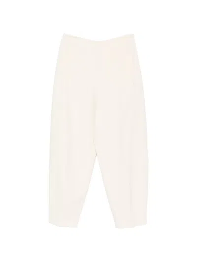 Fforme Yvette Straight-leg Pleated Trousers In Neutral