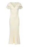 Fforme Zaria Sculpted Cotton-blend Knit Dress In Neutral