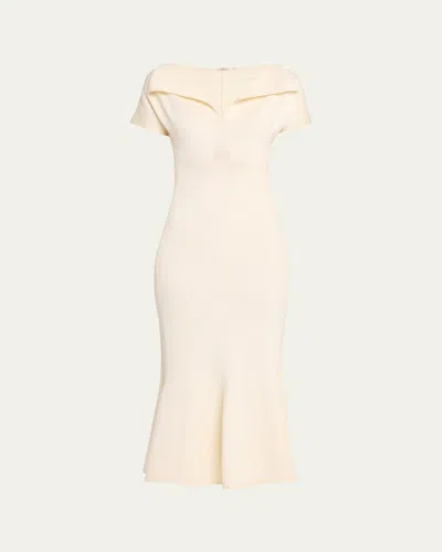 Fforme Zaria Sculpted Knit Maxi Dress In Neutral