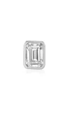 Fiametta 14k White Gold Emerald Bezel Mini Stud Single Earring