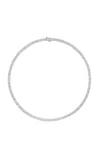 Fiametta 14k White Gold Emerald Bezel Tennis Necklace
