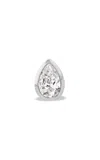 Fiametta 14k White Gold Pear Bezel Mini Stud Single Earring
