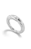 Fiametta 14k White Gold Spiral Of Strength Dome Ring