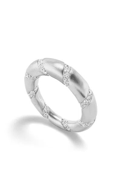 Fiametta 14k White Gold Spiral Of Strength Dome Ring