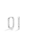 Fiametta 14k White Gold Spiral Of Strength Mini Link Huggies