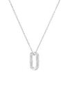 Fiametta 14k White Gold Spiral Of Strength Mini Link Pendant