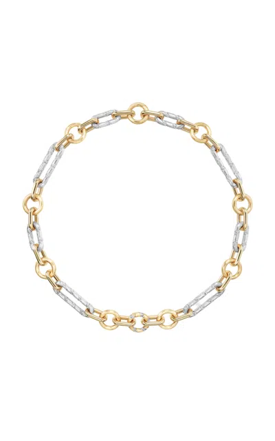 Fiametta 14k Yellow Gold And 14k White Gold Spiral Of Strength Mixed Link Convertible Necklabe