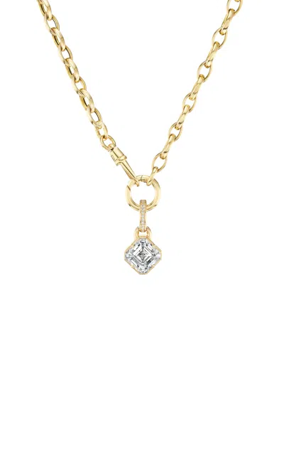Fiametta 14k Yellow Gold Asscher Bezel Charm On Marquise Link Chain