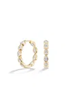 Fiametta 14k Yellow Gold Diamond Hoop Earrings
