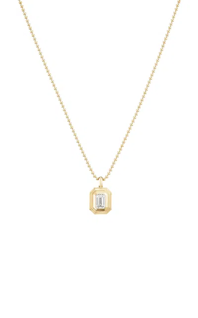 Fiametta 14k Yellow Gold Emerald Bezel Charm Necklace