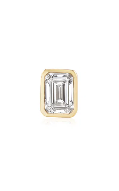 Fiametta 14k Yellow Gold Emerald Bezel Mini Stud Single Earring