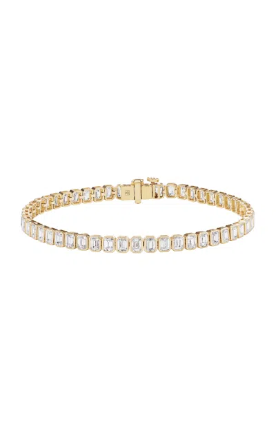 Fiametta 14k Yellow Gold Emerald Bezel Tennis Bracelet