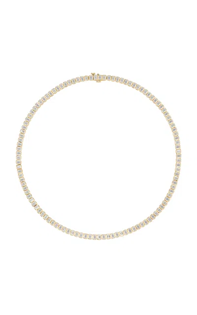 Fiametta 14k Yellow Gold Emerald Bezel Tennis Necklace