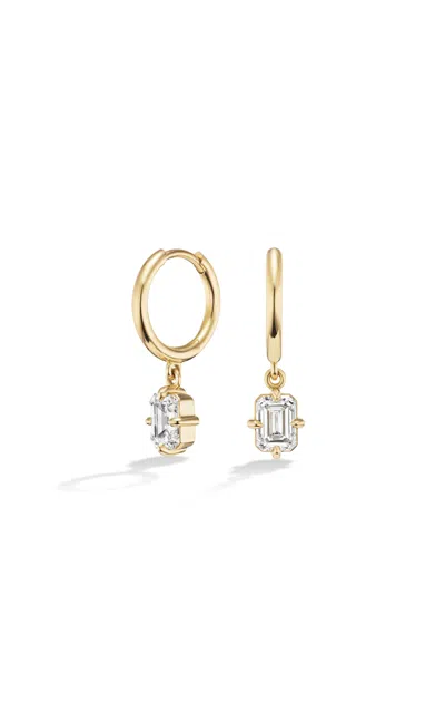 Fiametta 14k Yellow Gold Emerald Huggies