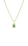 Fiametta 14k Yellow Gold Emerald Necklace