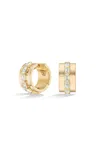 Fiametta 14k Yellow Gold Mini Emerald Bezel Hoops