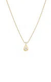 Fiametta 14k Yellow Gold Pear Bezel Charm Necklace