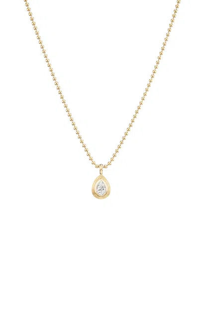 Fiametta 14k Yellow Gold Pear Bezel Charm Necklace